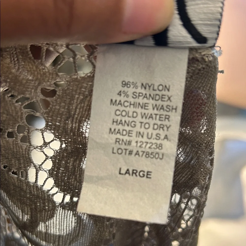 Elegant Lace Open-Front Cardigan - Tan - Picture 8 of 8